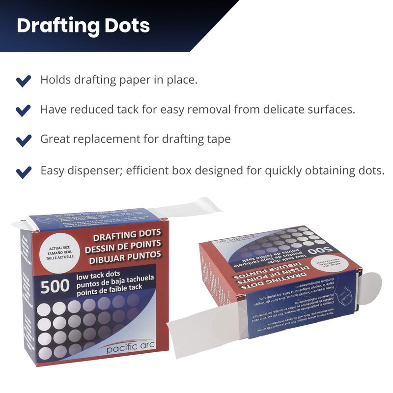 Pacific Arc Professional Blank Drafting Dots 7/8""  Roll of 500 Dots per Box - Image 5